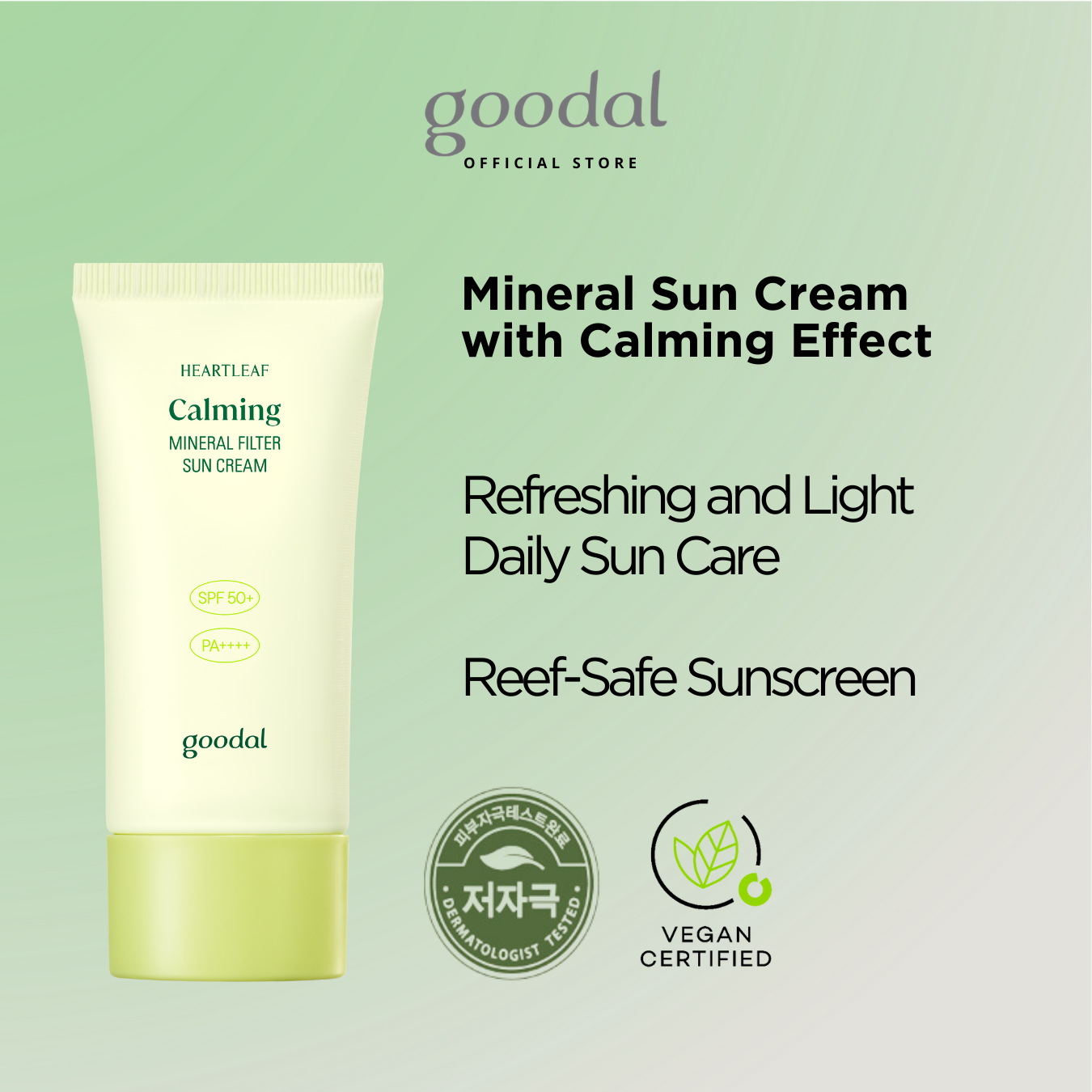 Goodal - Heartleaf Calming Mineral Filter Sun Cream 50Ml